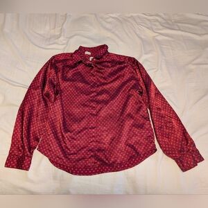 Vintage EUC JH Collectibles Petites Women's Printed Button Down Blouse, Size 10